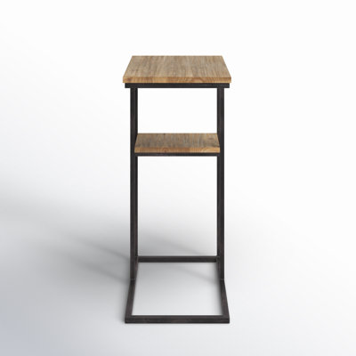 Solid Wood Frame End Table with Storage