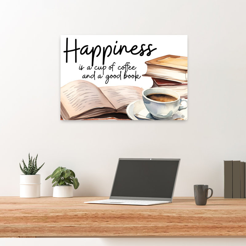Coffee And A Good Book by Susan Ball - Wrapped Canvas Print, 40.64cm H x 60.96cm W
