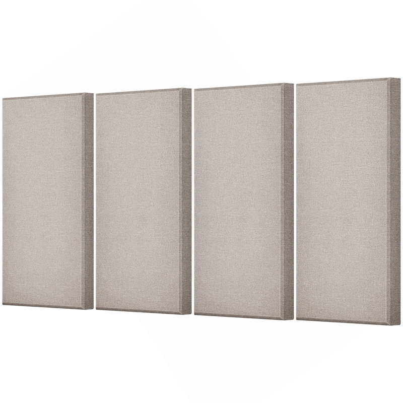 4 panneaux muraux acoustique PCS de 2 po d'épaisseur 23,6 po x 11,8 po chameau auto-adhésif