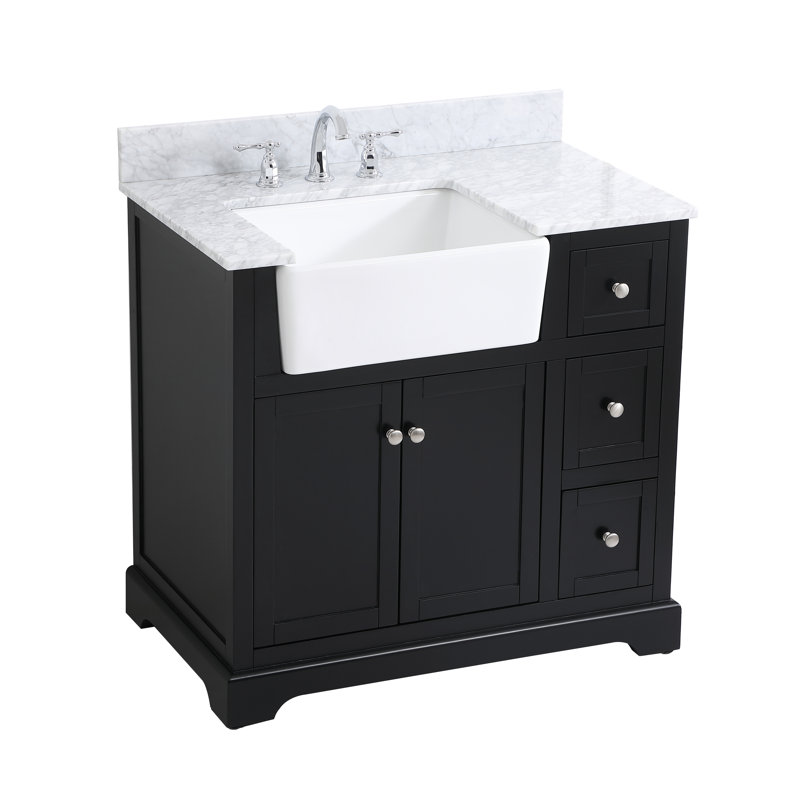 Ensemble de meuble-lavabo simple 36 po Pardue, Noir