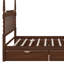 Structure de lit plateforme avec 2 tiroirs et lit gigogne simple TG, lit plateforme en bois avec tête de lit à broche-133356356
