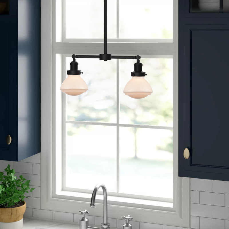 Chesterville 2 - Light Kitchen Island Pendant, Antique Copper, Matte White