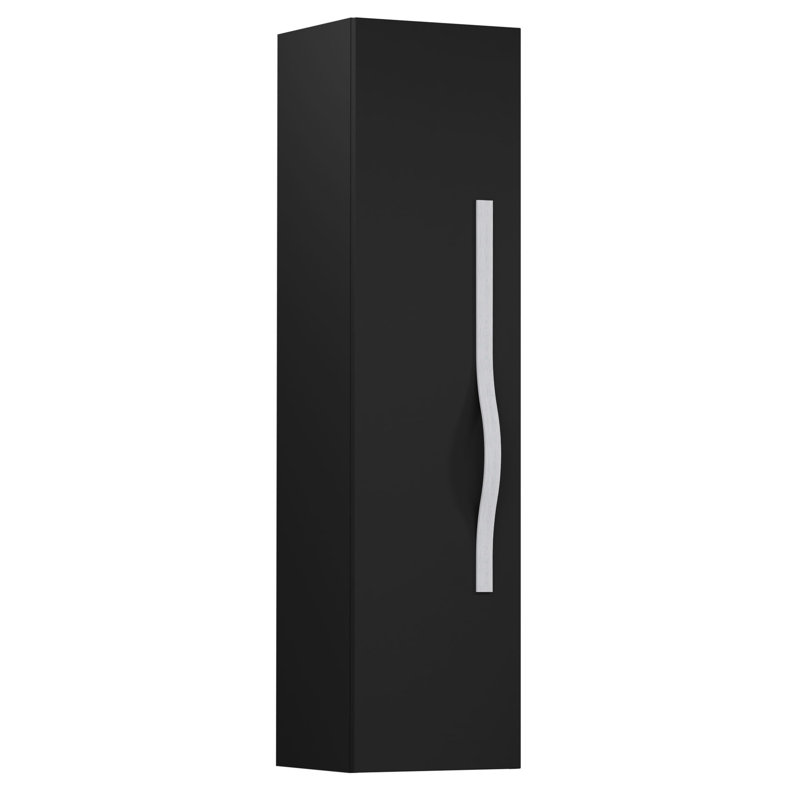 Wall Mounted Bathroom Storage, Black Mat, Brushed Steel