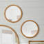 Petit miroir rond tissé en atelier Naturel-315967590
