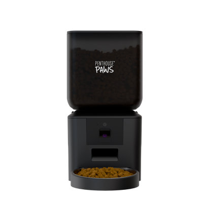Penthouse Paws® Smart Maxx HD Automatic Dog Feeder with Wi-Fi Camera, 7L Capacity, App Control & Voice Recorder – Black