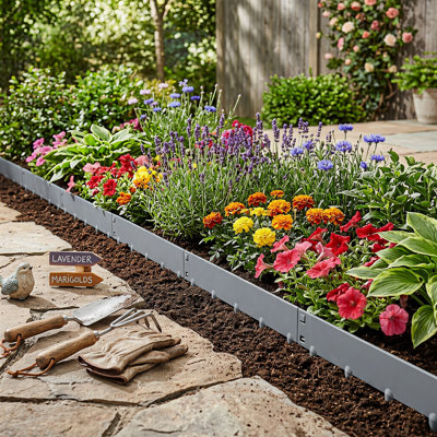 Coal Grey Powder Coated Metal Landscape Edging