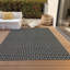 Machine Washable Indoor/Outdoor Christain ACN1429 Black Rug-102879955