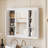 Bathroom Wall Cabinet With Mirror, Wall Mounted Medicine Cabinet With 4 Shelves, Mirrored Door Over Toilet Storage Cabinet, White-2141699029