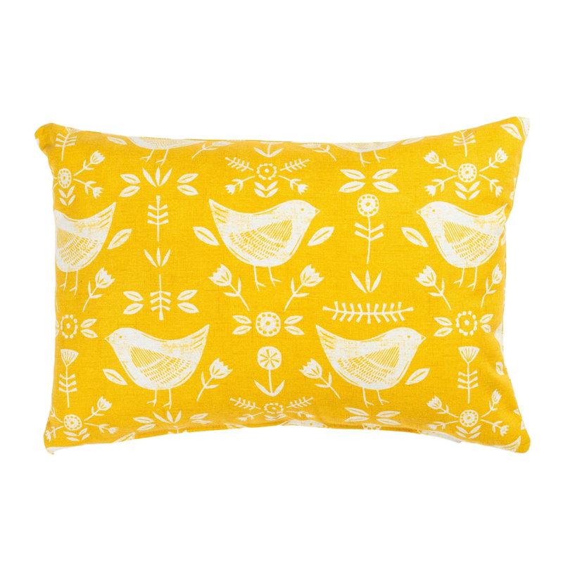 Scandi Geometric Birds Cushion, 43x30cm, Synthetic filled