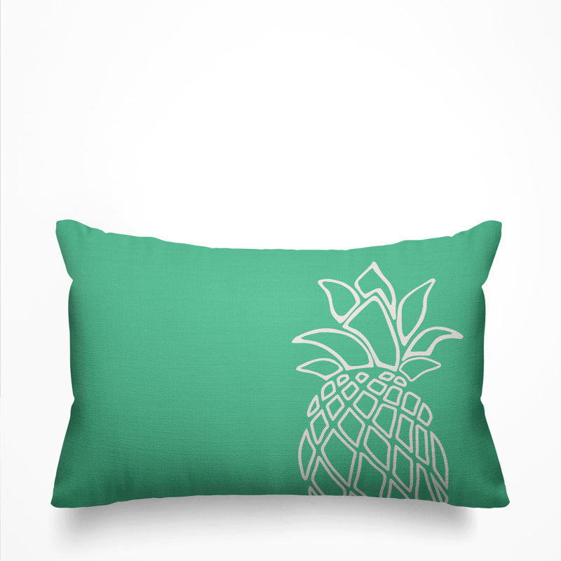 Housse et insert de coussin rectangulaire d'extérieur Calico, Menthe