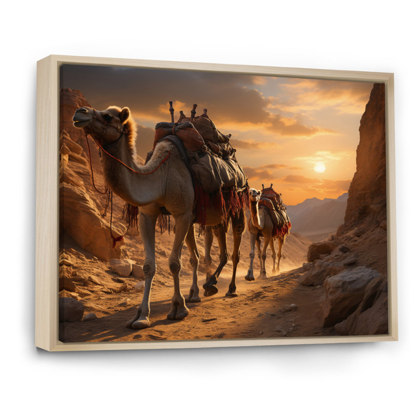 Asian Art Silk Road VI, reproduction d'art sur toile, H 16 po x l 32 po x P 1 po, Cadre naturel flottant