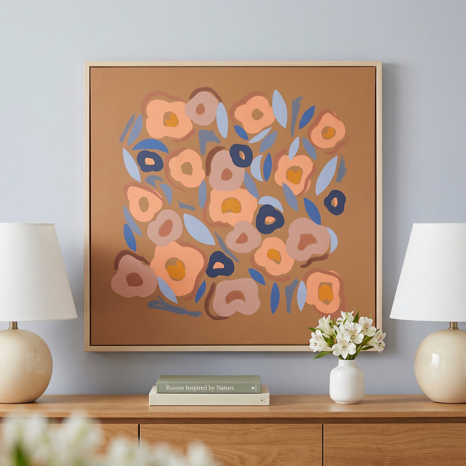 Salem Spring Warm Print, Brown, 21" H x 21" W
