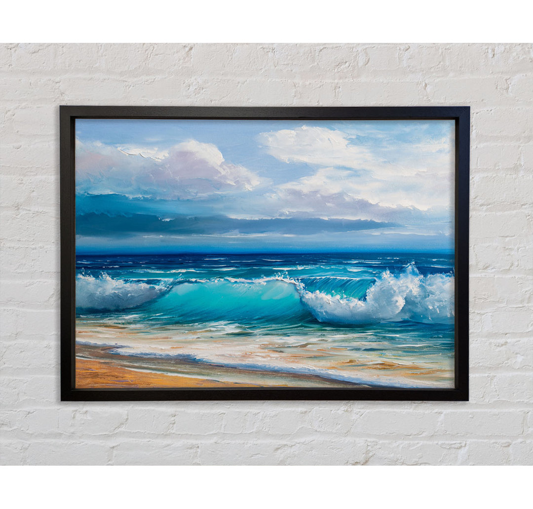 Swirling Waves Hit The Beach - Einzelbildrahmen Kunstdrucke auf Leinwand