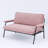 Compact Modern Pink Corduroy Sofa Durable Metal Frame Versatile Small Spaces
