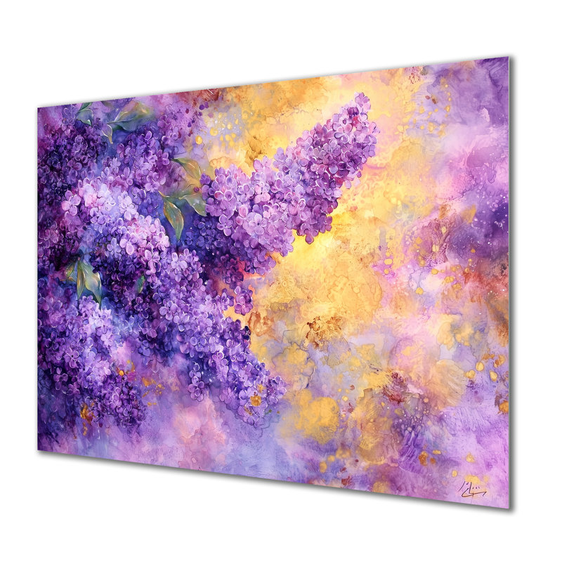 Lilas mauve dans les jardins botaniques I - lilas, impression murale sur métal, H 12 po x l 20 po