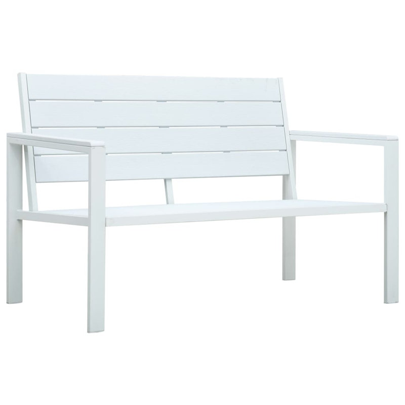 Botolphus Steel Outdoor Bench, White