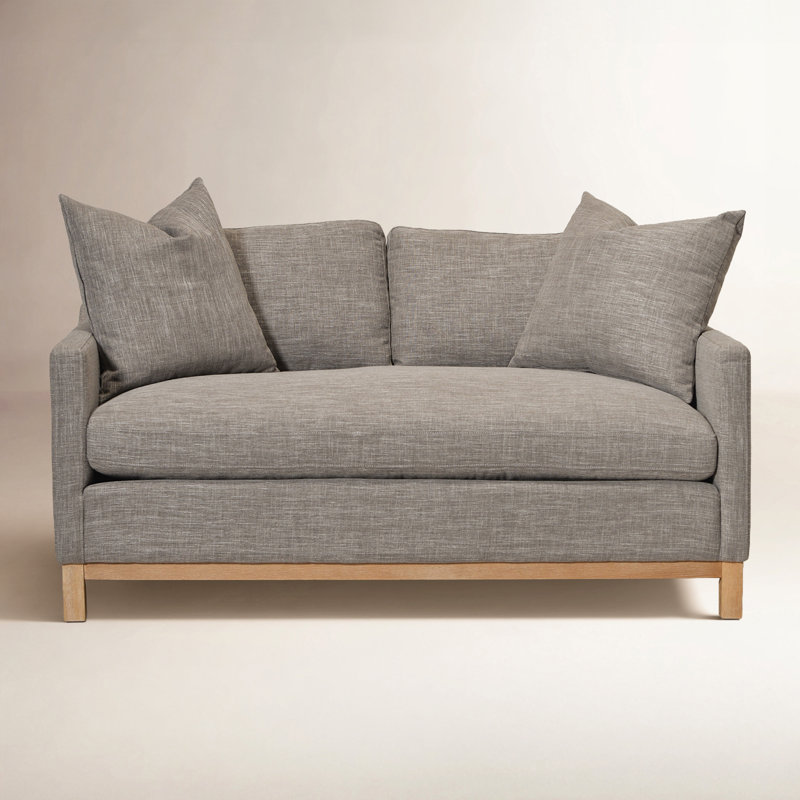 Cami 64'' Upholstered Loveseat, Smoke Linen Blend