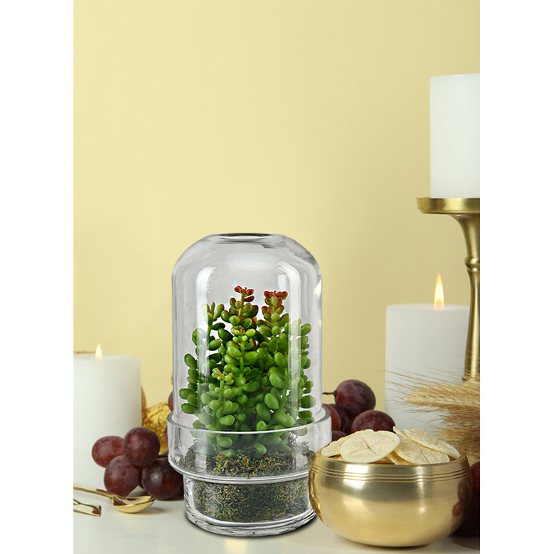 Vase de table en verre Lukats, H 6,25 po x l 4 po x P 4 po