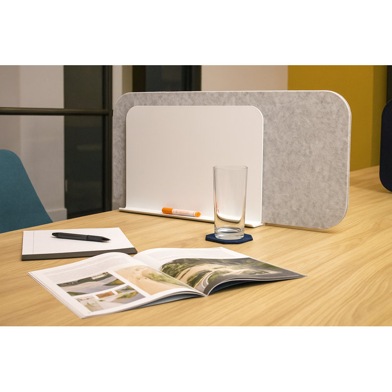 Sideshield - Panneau d'intimité de bureau l 30 "avec support - Fixation à gauche - PET acoustique, Gris