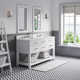 Cronin 60" Carrara White Marble Countertop Bath Vanity with Faucet and Mirror