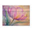 Fleur d'été de tulipe mauve IV - Art mural traditionnel sur bois de pin naturel-590093736