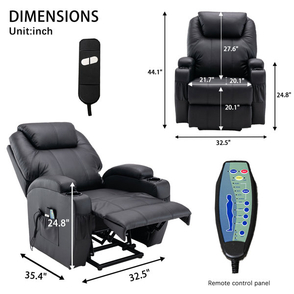 Latitude Run® Power Lift Recliner Electric Massage Chair For Seniors &  Reviews