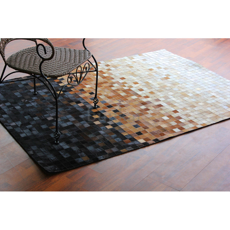 Mckinney Geometric Cowhide Area Rug, Rectangle 150 x 240cm
