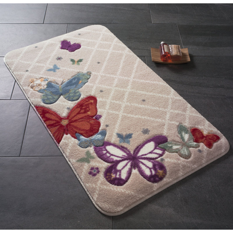Tapis de bain Marienville, Mauve / rouge / crème