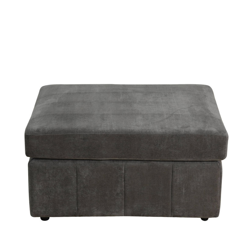 Pouf de salon en tissu gris ananas