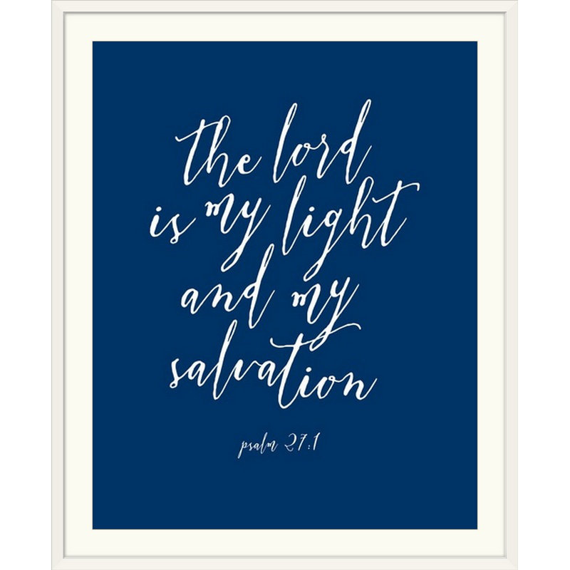 « psalm 27:1-scripture art », art textuel, H 23 po x l 20 po x P 1 po, Cadre blanc