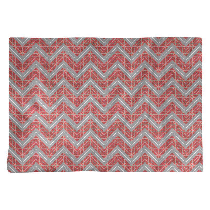Récapitulatif de coton 18 po à la main classic Stephenie, Rouge / Gris foncé, Coton