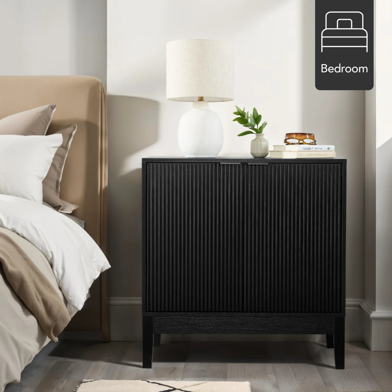 2-Door Storage Cabinet, Black