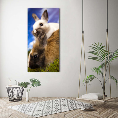 Two Rabbits - Wrapped Canvas Print