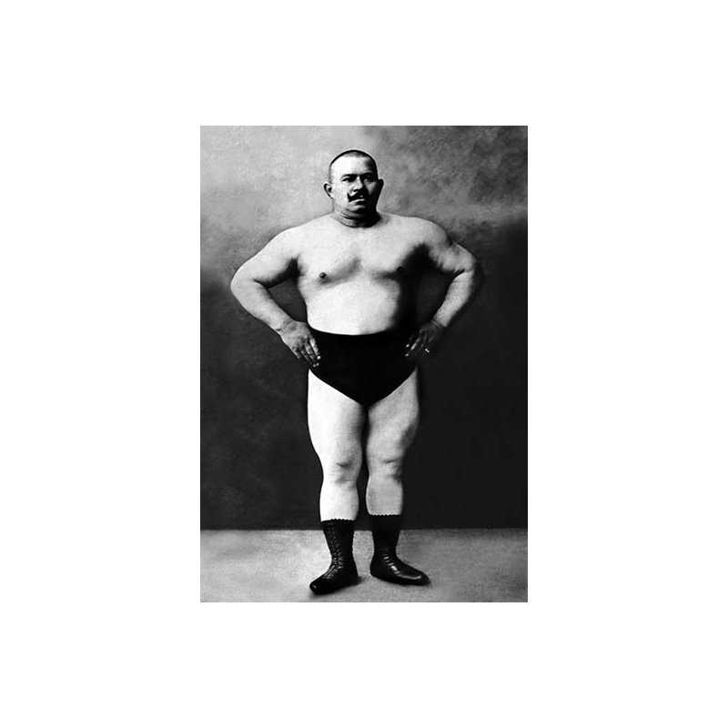 « bodybuilder », reproduction de photo, H 66 po x l 44 po x P 1,5 po