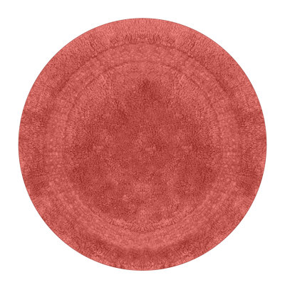 Home Weavers Classy Bathmat 100% Cotton Tufted Bath Rug, Extra Soft and Absorbent Bath Rugs, Non-Slip Bath Mats, Machine Washable bath rugs for Bathroom, 30" Round, Coral