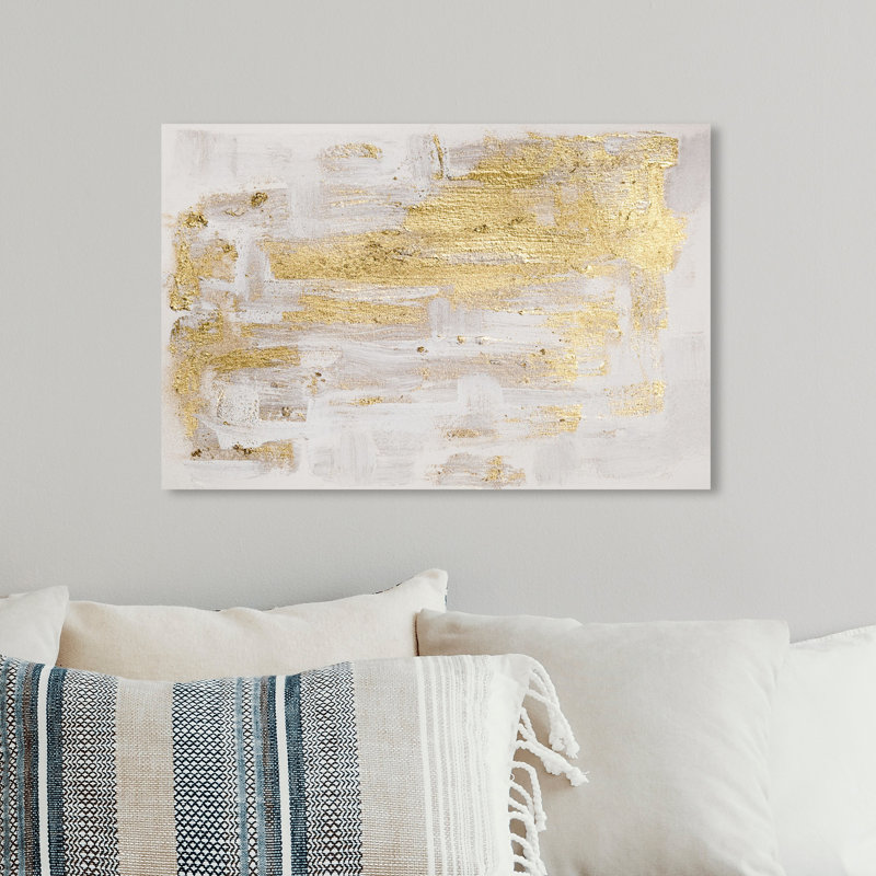 " Abstract Gold Pure Love Paint ", Canvas, 10" H x 15" W x 1.5" D