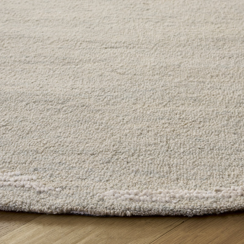 Harvest 304 Hand Tufted Wool; Cotton Abstract Rug in Light Blue/Ivory, Round 6'