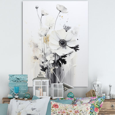 «White Wildflowers Floral Fantasy II», reproduction sur toile