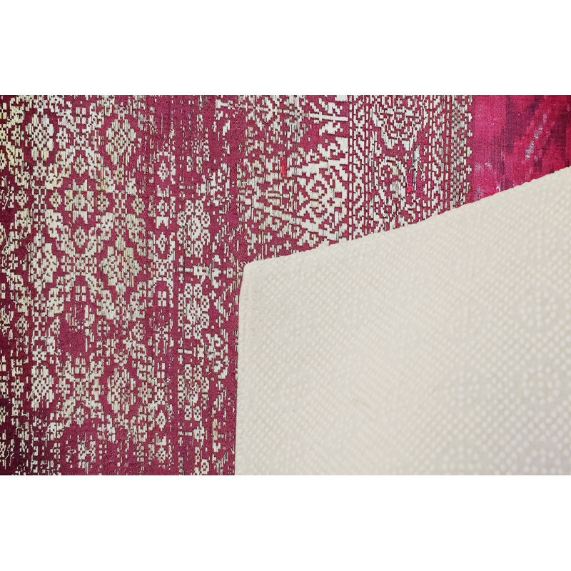 Tapis tissé élégant (4,6 x 7,2 pieds), 100% polyester, hauteur des poils de 0,4 po | Antibactérien, antidérapant, dessous lavable à la machine | Impression 3D numérique | Parfait pour le salon, la chambre à coucher et la salle à manger