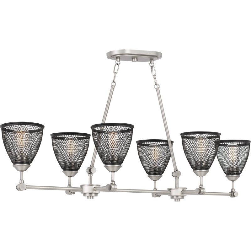 Lowman 6 - Light Steel Dimmable Chandelier