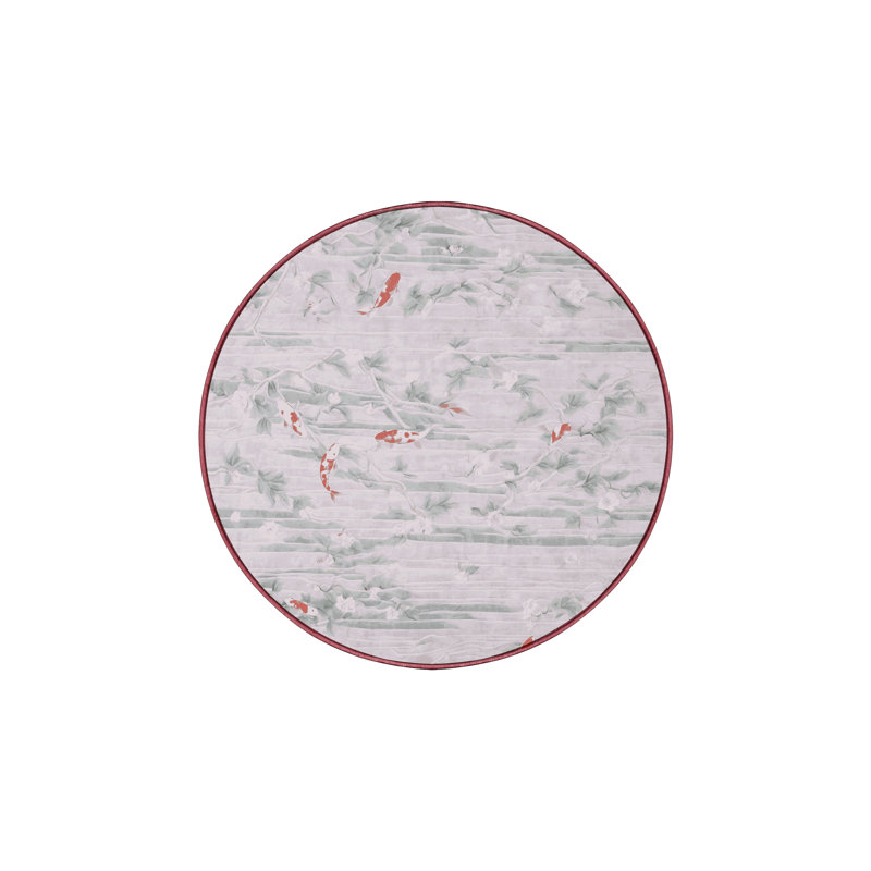 Machine Washable Beige Area Rug, Round 6'