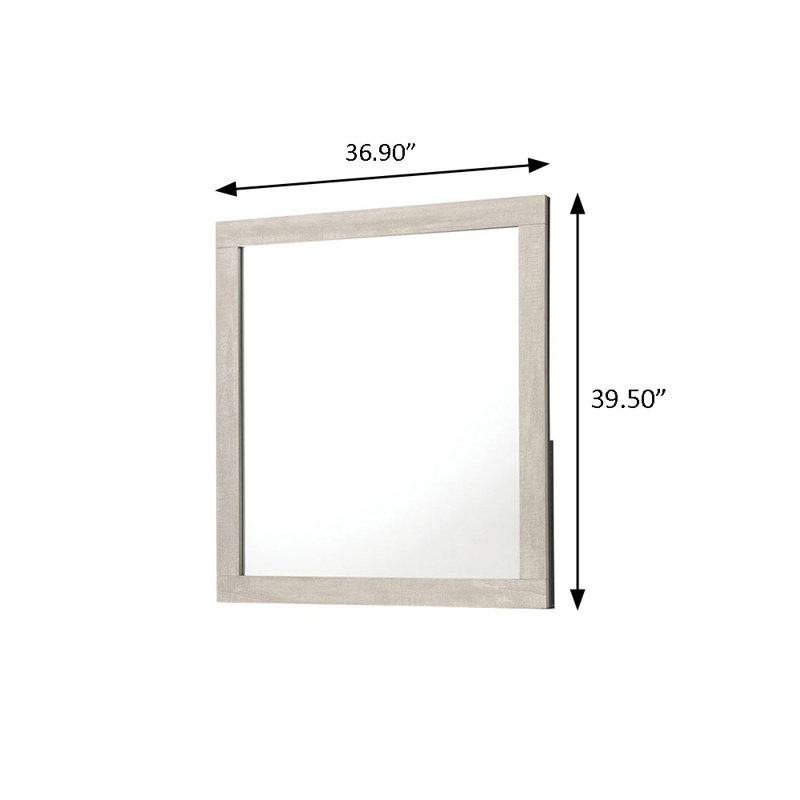 36.1"W Contemporary Mirror, Light Gray