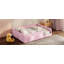 Lit double tapissier sur pied