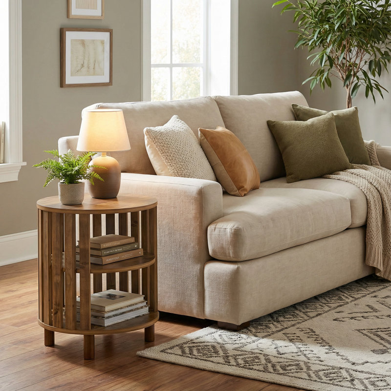 Luna Tier Round Open Shelf End Table