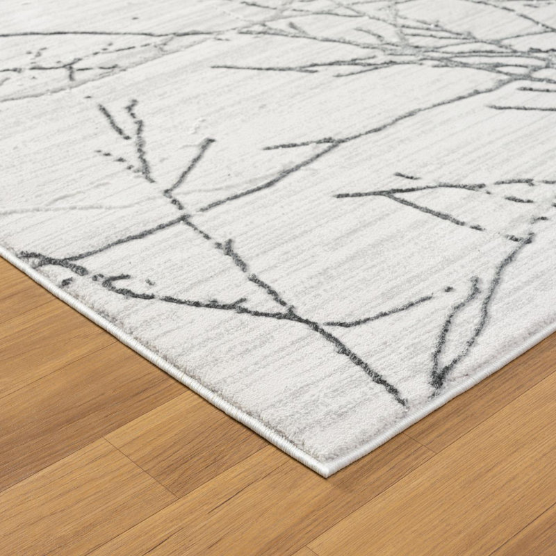 Tapis moderne moderne à motif abstrait, Gris, Rectangle 7'9" x 10'