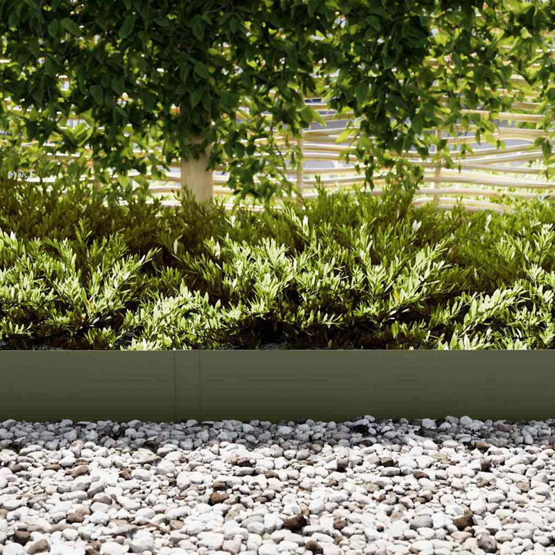 Bordure de pelouse vidaXL 10 pièces Vert olive 100 x 0,05 x 20 cm, 3,3 pi X P 0,7 pi H