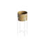 Pot décoratif Becontree Elegant, blanc et or, 9,1 po x 18,9 po | Fabrication 100% métal, diamètre du pot: 7,9 po, hauteur du pot: 5,9 po | Léger (2,1 lb), aucune installation requise, parfait pour la décoration intérieure et la présentation de plantes-114228049