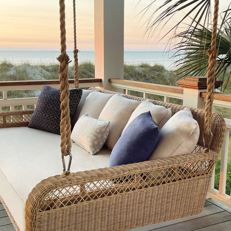 Amelia Porch Swing With Seat Cushion, Ash