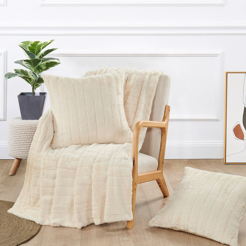 Throw Blanket, Antique White, 152.4cm x 203.2cm