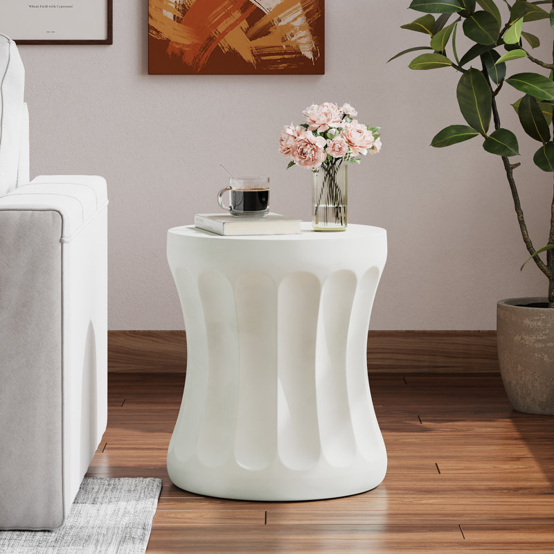 Lennon Outdoor Round Lightweight Concrete Side Table
